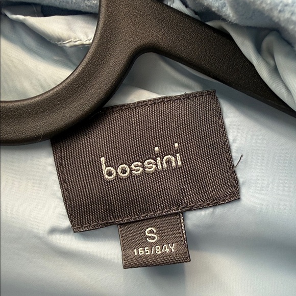 Bossini Light Blue White Duck Down Puffer Jacket | Quilted Zip Coat | Size S - Picture 2 of 8